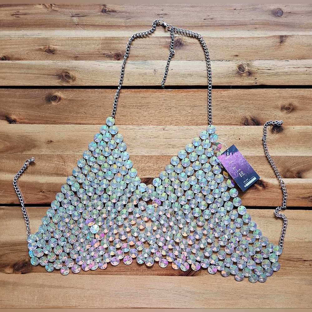 NWT Hustler Hollywood Rhinestone Bra Top | One Size 